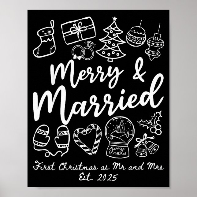 Merry Married First Christmas As Mr And Mrs 2025 N Poster (Framsidan)