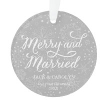 Merry & Married First jul Photo Ornament