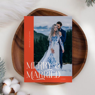 Merry & Married God jul Nylyved Photo Red Julkort