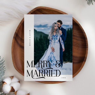 Merry & Married God Jul Nylyved Photo White Julkort