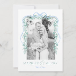 Merry & Married Grandmillenial Blue-julkort Julkort