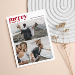 Merry & Married jul Newlyweds Photo Collage Helg Vykort<br><div class="desc">God och gift: Ditt Kärlek med minimalistiska vykort för jul firar säsongen kärlek och tillsammans med våra "heliga och gifta" minimalistiska vykort för jul. Designat för att fånga kärnan av din första jul som gift par, så visar vykorten inte en, utan tre omhuldade foton av de nyfödda. Med din familj...</div>