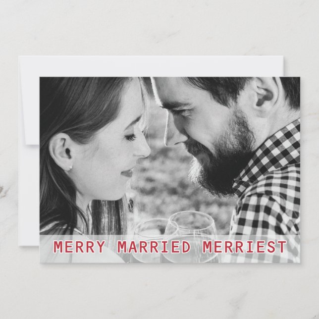Merry Married Merriest Bröllop jul Helgdag Meddelande (Framsida)
