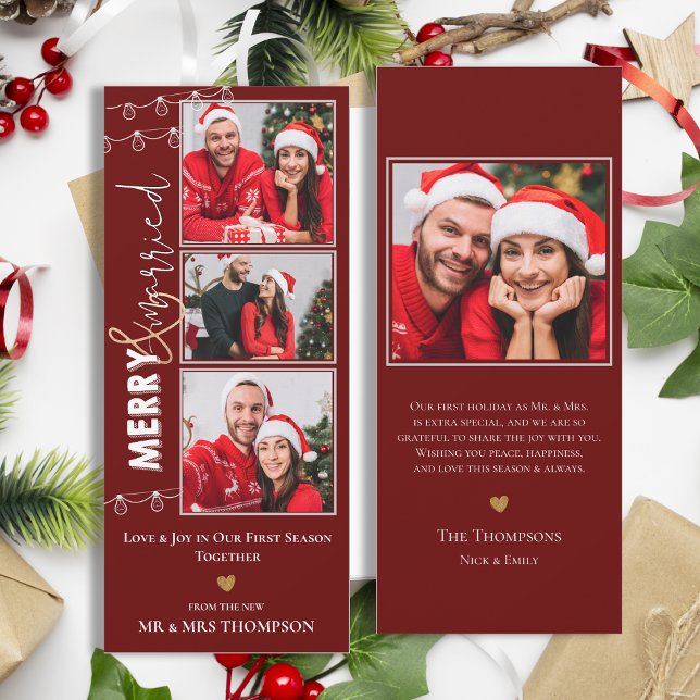 Merry Married Newlyged-Helgdag Card Inbjudningar (Merry Married Newlywed Christmas Holiday Card)