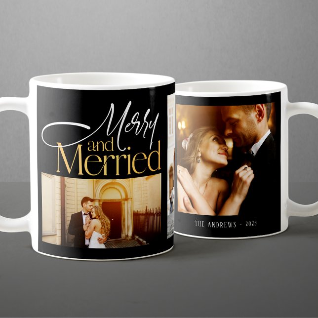 Merry & Married Newlyweds 3 Photo jul Kaffemugg (Skapare uppladdad)