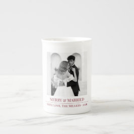 Merry & Married - Personalized Newlywed Christmas Benporslin Mugg