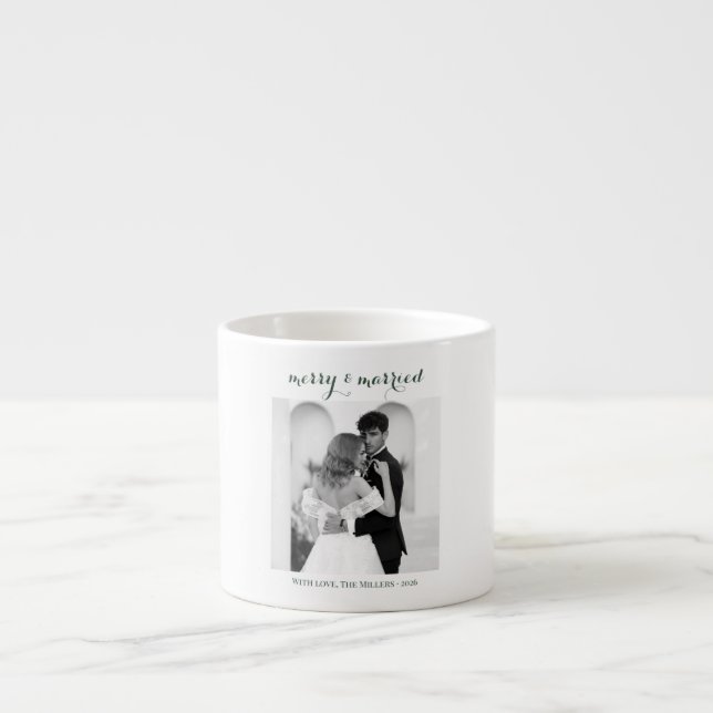 Merry & Married - Personalized Newlywed Christmas  Espressomugg (Framsidan)