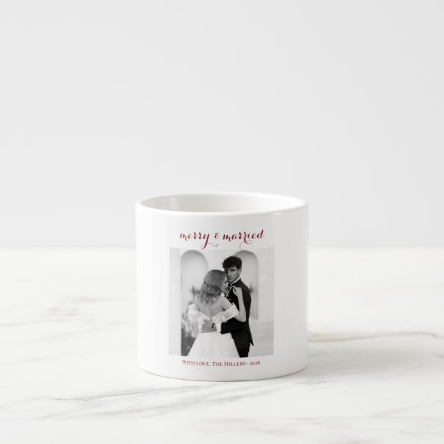 Merry & Married - Personalized Newlywed Christmas  Espressomugg (Framsidan)