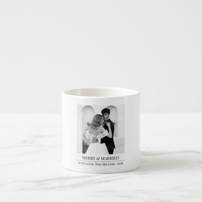 Merry & Married - Personalized Newlywed Christmas  Espressomugg (Framsidan)