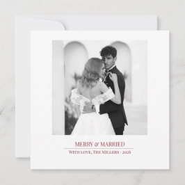 Merry & Married - Personalized Newlywed Christmas Julkort