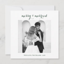 Merry & Married - Personalized Newlywed Christmas  Julkort