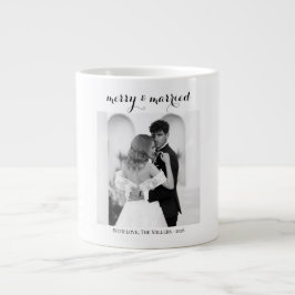 Merry & Married - Personalized Newlywed Christmas Jumbo Mugg
