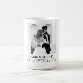 Merry & Married - Personalized Newlywed Christmas Kaffemugg