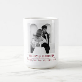 Merry & Married - Personalized Newlywed Christmas Kaffemugg
