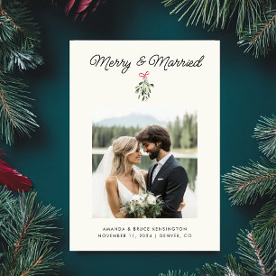 Merry & Married Personlig Newlyed Bröllop Julkort
