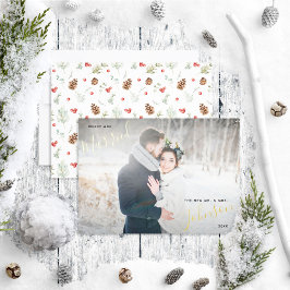 Merry & Married Winter Gräs Berry Bröllop Photo