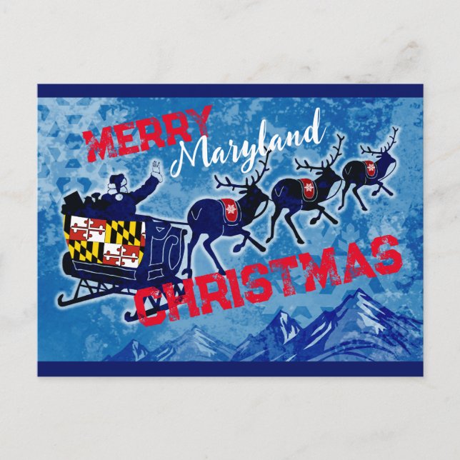 Merry Maryland flagga julvykort Helg Vykort (Framsida)