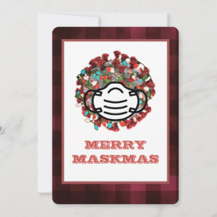 Merry Maskmas COVID Decorated Pathogen Mask Julaft Julkort