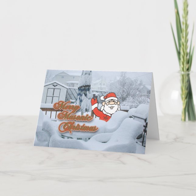 Merry Masonic-jul Helgkort (Framsida)