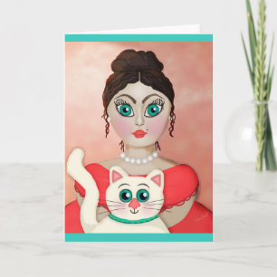 Merry Matron & Mewl Master (gentlewomen) Helgkort