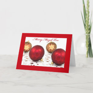 Merry Mazel Tov Chrismukkah Ornaments Helgkort