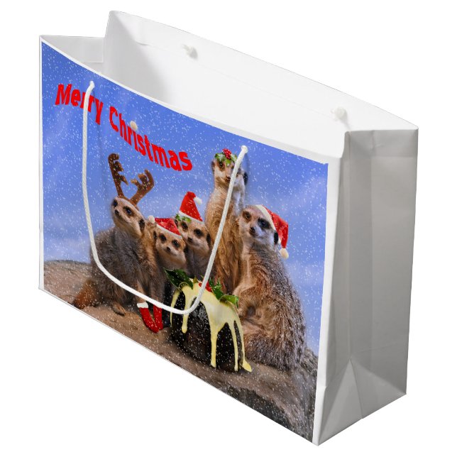Merry Meerkats Large Gift Bag (Framsidan Vinklad)