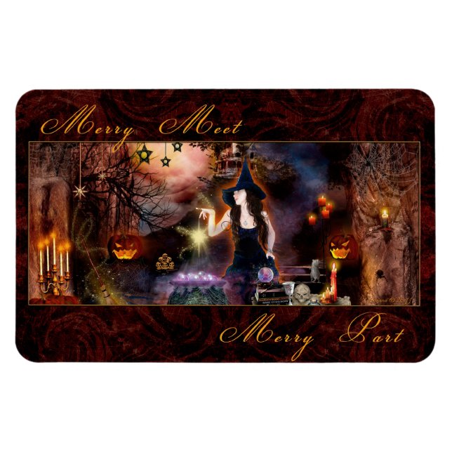 Merry Meet Merry Part Magickal Witch Magnet (Horisontell)
