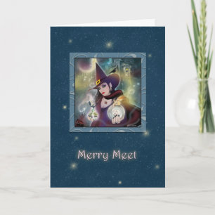 Merry Meet - Witch Blue Gnistra blank Helgkort