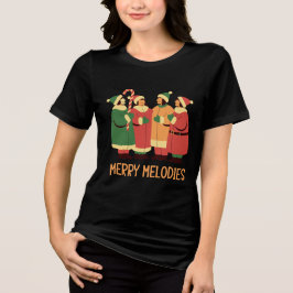 Merry Melodies Christmas Carolers Design T Shirt