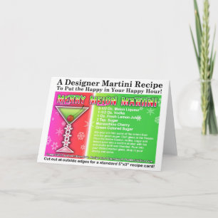 Merry Melon jul Martini Recipe-gratulationskort Helgkort