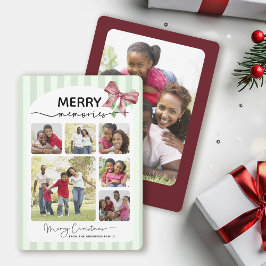 Merry Memories Photo Collage Bow-julafton Julkort