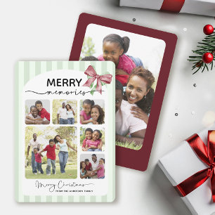 Merry Memories Photo Collage Bow-julafton Julkort