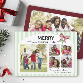 Merry Memories Photo Collage Bow-julafton Julkort