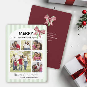 Merry Memories Photo Collage Message Bow Jul Julkort