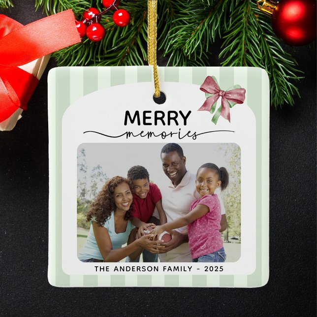 Merry Memories Photo jul Bow Ornament (Skapare uppladdad)