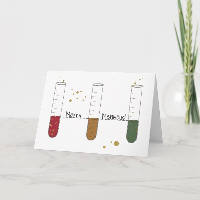 Merry Meniscus Chem Science Test Tube jul Helgkort (Framsida)