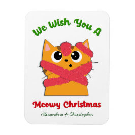 Merry Meowy jul Pet Cat Helgdag Personalize Magnet