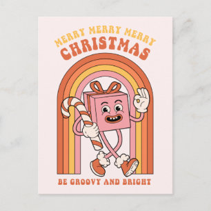 Merry Merry God jul - Be Groovy och Bright Helg Vykort