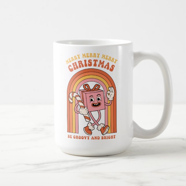 Merry Merry God jul - Be Groovy och Bright Kaffemugg (Höger)