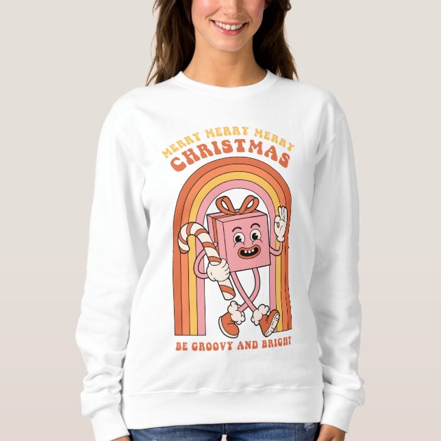 Merry Merry God jul - Be Groovy och Bright T Shirt (Framsida)