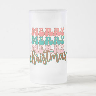 Merry Merry God jul Frostat Ölglas