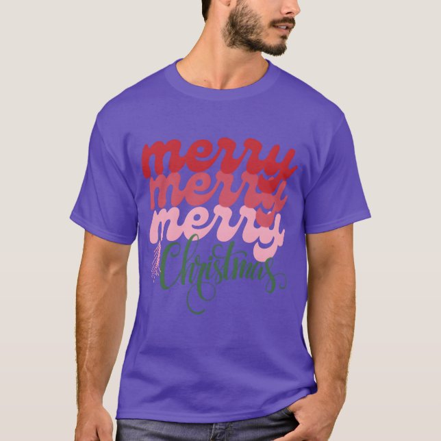 Merry Merry God jul lustigt T Shirt (Framsida)