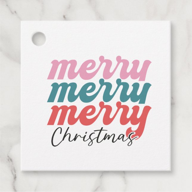 merry merry god jul multifärgat teckensnitt gåvor etiketter (Framsida)