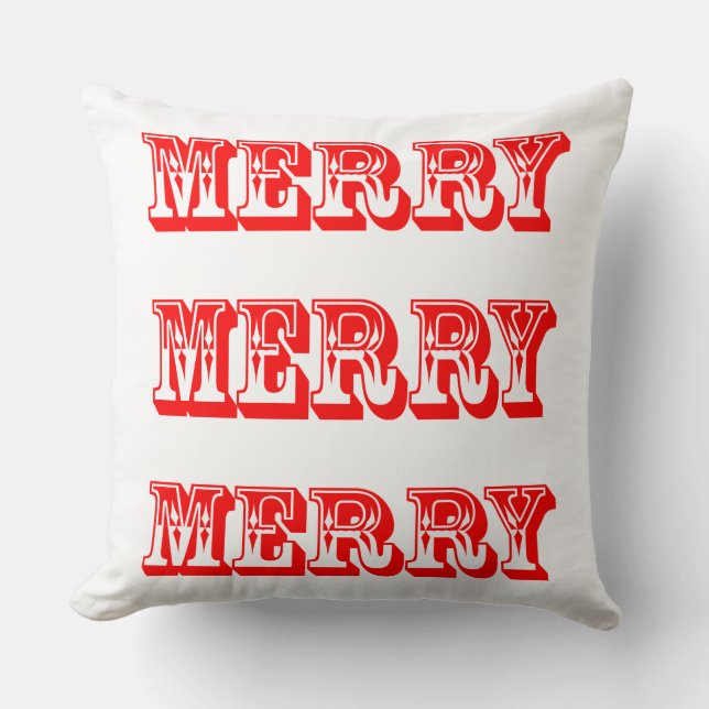 Merry, Merry, God jul och Glad helg Kudde (Framsida)