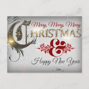 Merry Merry God jul och Gott nytt år Helg Vykort