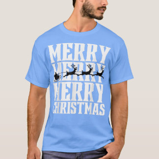 Merry Merry God jul Santa's Sleigh & Flyin T Shirt