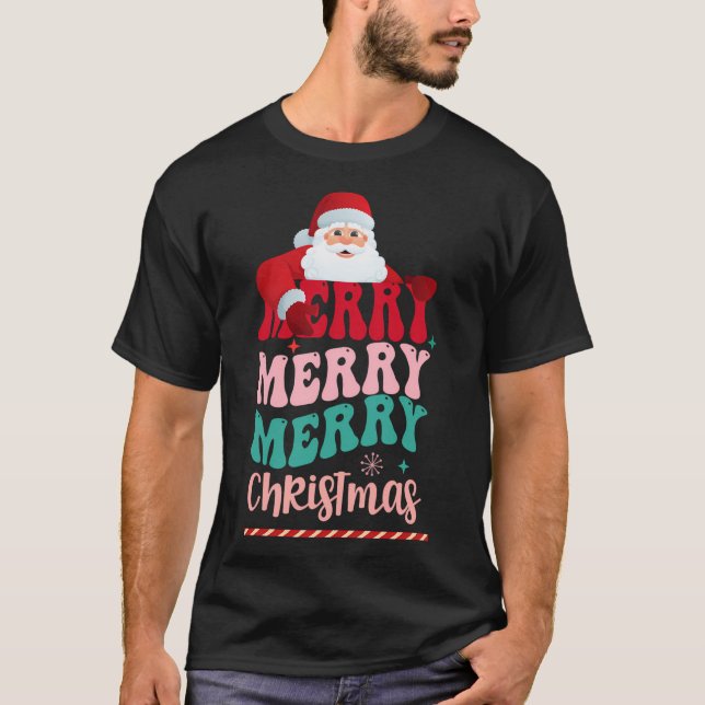 Merry Merry God jul T Shirt (Framsida)