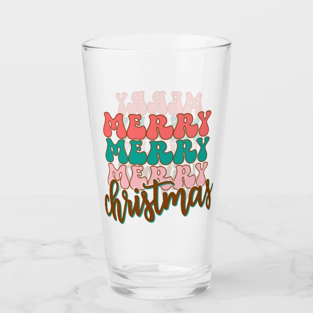 Merry Merry God jul Typography Glaskopp (Framsida)