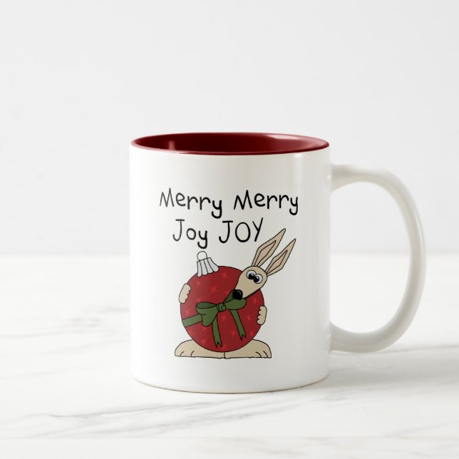 Merry Merry Joy Joy Tshirts och Gifts Två-Tonad Mugg (Höger)