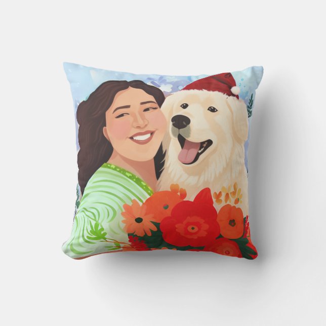 Merry Merry, Lycklig Pawlidays utomhus Pillow Kudde (Framsida)